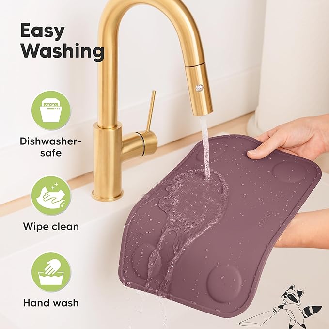 KeaBabies 2-Pack Silicone Placemats for Toddlers - 12x9 Non Slip Suction Baby Silicone Placemat for Kids Eating, Easy to Clean, Busy Travel Baby Mat for Dining Table, Food Grade/BPA-Free (Rocky)