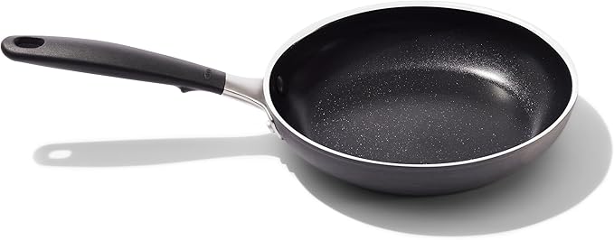 OXO 8” Non-Stick Every Day Frying Pan, BPA-Free Comfort Grip Silicone Handle, Dishwasher & Oven Safe, PFAS-Free Ceramic Skillet, Black