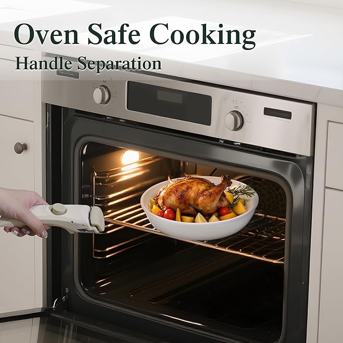 8 PCS Kitchen Cookware Set Pots and Pans Sets Non Stick, Induction Pan Set with Detachable Handle for RV Cookware,Oven Safe, PFOA Free