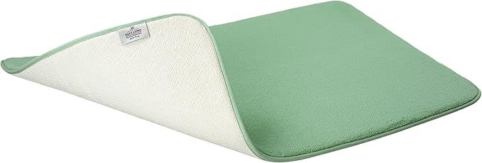 American Soft Linen 21x32 Fluffy Foamed Slip Reducer Bath Rug, Machine Washable Area Bath Mat Rugs for Bathroom, Sage Green
