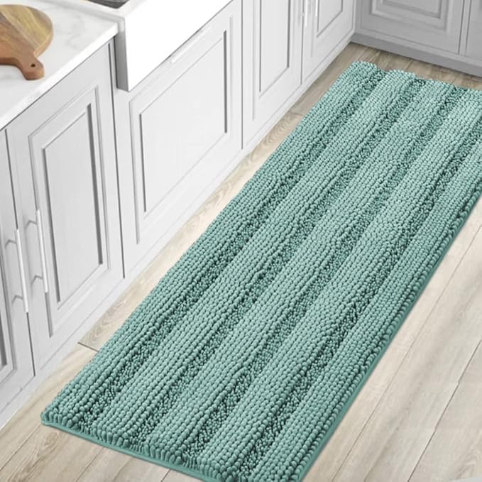 H.VERSAILTEX Bathroom Rugs Bath Mat Runner Rug Non Slip Kitchen Rug Extra Long Bath Rug Runners Oversized 59" x 20" Absorbent Washable Dry Fast Plush Area Rug for Bathroom/Bedroom - Eggshell Blue