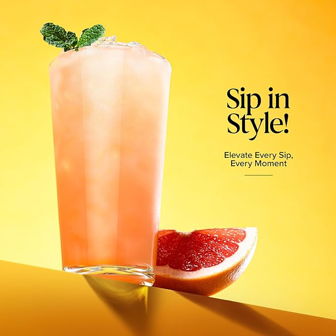 Glaver's Beer Pint Glasses Set of 6, Highball Glass 17 oz Tall Drinking Glasses Everyday Stackable Water Glass Cups Home Bar Cocktail Glassware