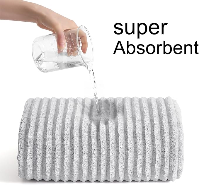 40x80 Inches Bath Sheets Towels for Adults Luxury Microfiber Extra Large Bath Towels for Bathroom Super Soft Absorbent Quick Dry with Hanging Loop (Grey,1PCS)