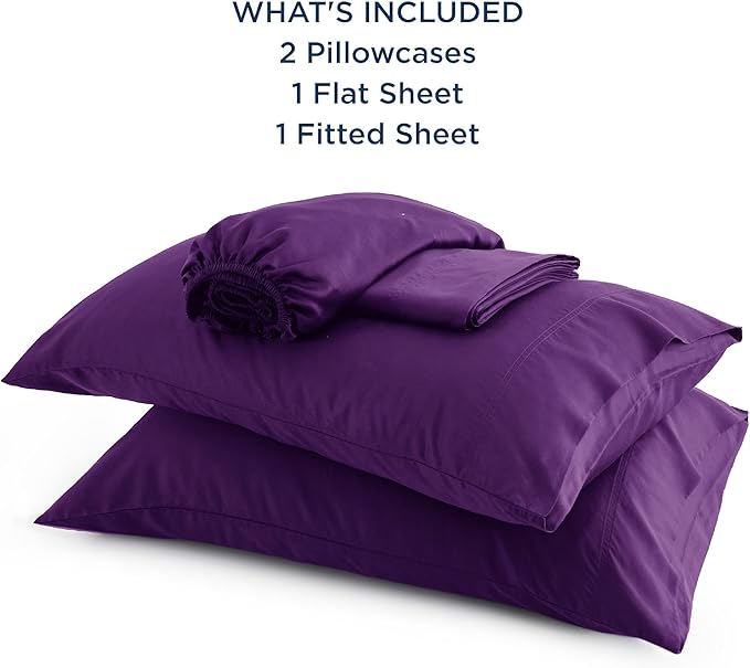 Bedsure King Size Sheets Set, Cooling Sheets for Hot Sleepers, Rayon Derived from Bamboo, Breathable & Soft, Deep Pocket Up to 16 Inches, Hotel Luxury Silky Bedding, Plum