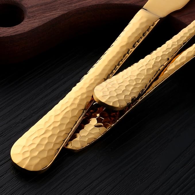 20-Piece Gold Plated-Flatware Silverware Set, Bisda Stainless Steel Cutlery Sets, Multipurpose Use for Home, Kitchen, Restaurant, Hotel Tableware Utensil Service for 4