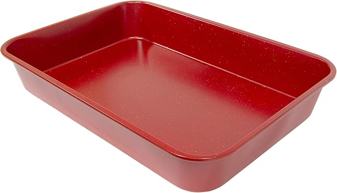 casaWare Grande Lasagna/Roaster Pan 18 x 12 x 3-Inch - Extra Large, Ceramic Coated NonStick (Red Granite)