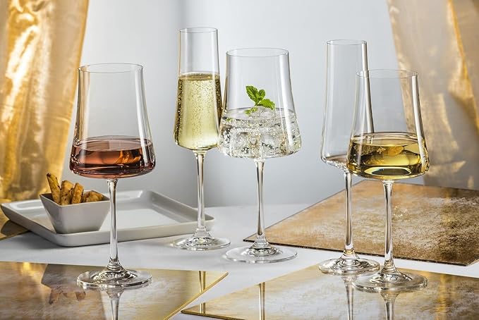 Wine Glasses Set of 4 | 13.5oz Hand-Blown Bohemia Titanium Crystal Goblets, Lead-Free Elegant Glassware for Red & White Wine