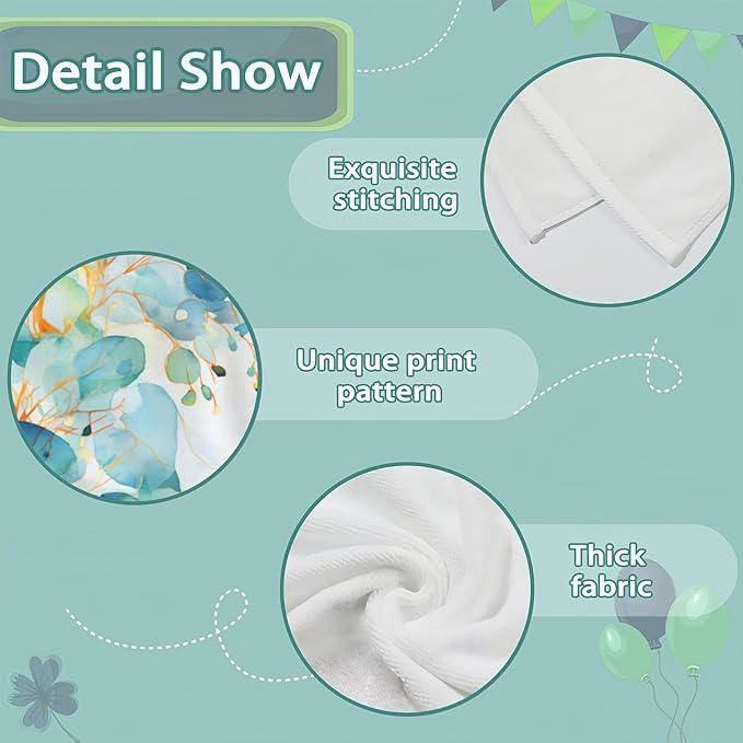 2 Pack Hand Bath Towel,Teal Eucalyptus Leaves Decorative Bath Towel Set,Fingertip Towel Bathroom Kitchen Highly Absorbent SPA Gym Towels 14x28 Inch