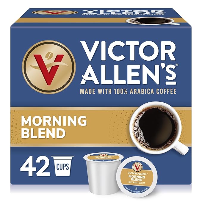 Victor Allen's Coffee Morning Blend, Light Roast, 42 Count, Single Serve Coffee Pods for Keurig K-Cup Brewers