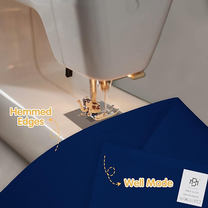 BRILLMAX 8 Pack Navy Blue Tablecloths for 8 Foot Rectangle Tables 60 x 126 Inch - 8ft Rectangular Bulk Linen Polyester Fabric Washable Cloth Cover for Wedding Reception Banquet Birthday Party