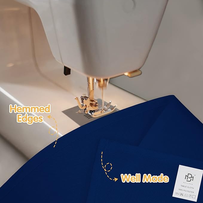 BRILLMAX 6 Pack Navy Blue Tablecloths for 6 Foot Rectangle Tables 90 x 132 Inch - 6ft Rectangular Bulk Linen Polyester Fabric Washable Cloth Cover for Wedding Reception Banquet Birthday Party