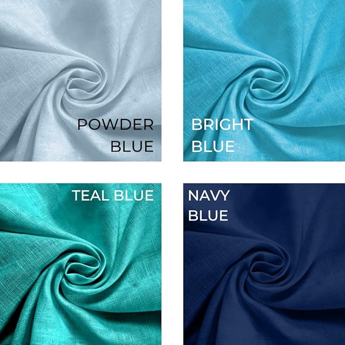 D'Moksha Homes Linen Powder Blue Table Runner 72 Inches Long - 100% Pure Linen 14 x 72 Inch Table Runner for Dining, Winter, Holiday, New Year - Machine Washable