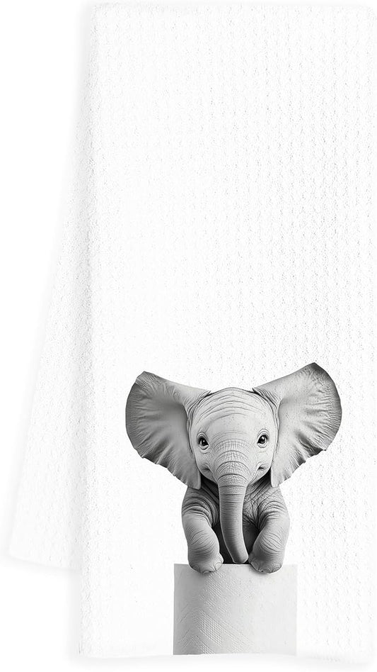 Elephant Hand Towels for Bathroom, Elephants Bathroom Hand Towels, Elephant Bathroom Decor, Funny Hand Towels, Elephant Gifts for Women Elephant Lovers, 16x24 Inch