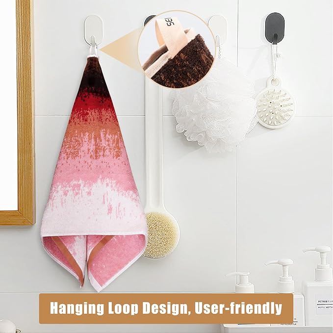 SEMAXE 18-Pack Bath Towel Set Include 6 Bath Towels, 6 Hand Towels, 6 Wash Cloths, 100% Cotton Bathroom Towels with Hanging Loops and Nano-Bio Lifecycle Labels, Colorful Towel - Sunset Collection