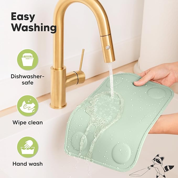 KeaBabies 2-Pack Silicone Placemats for Toddlers - 12x9 Non Slip Suction Baby Silicone Placemat for Kids Eating, Easy to Clean, Busy Travel Baby Mat for Dining Table, Food Grade/BPA-Free (Mellow)