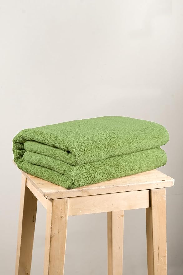 SALBAKOS 100% Turkish Cotton Jumbo Bath Sheet Towel Oversized 40x80 inch | Premium Hotel & Spa Quality, Soft, Absorbent, XL Bath Towels | Made in Turkey (Pack of 1, Green, Jumbo Bath Sheet)