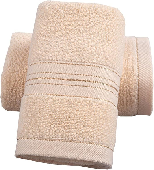 2 Pack Hand Towels for Bathroom - 100% Cotton Decorative Soft & Highly Absorbent Towel Set for Face, Spa, Gym, Kitchen, Hotel, 13x30 Inch (Beige - 2 Pack)