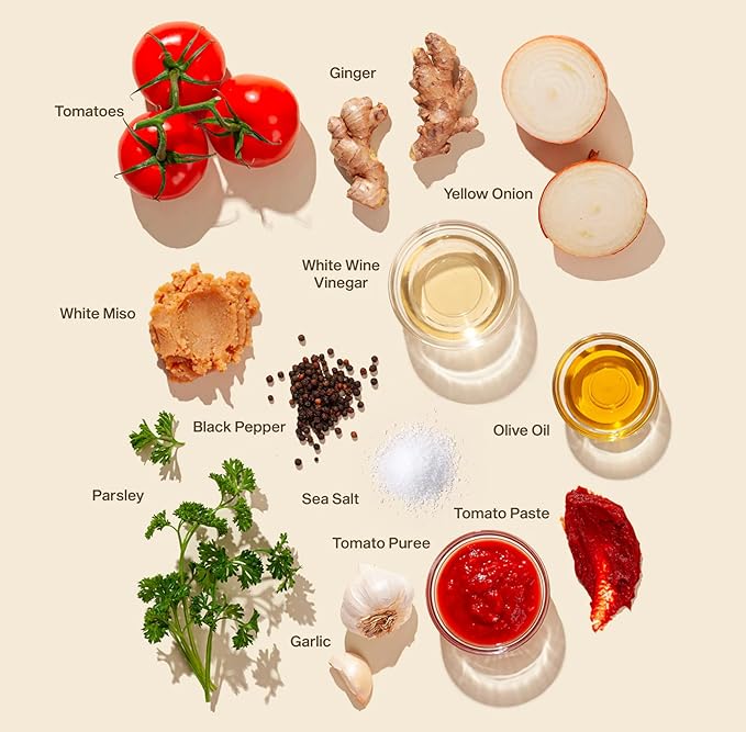 Sauz | Miso Garlic Marinara Sauce (4 Jars) Umami-Rich & Savory – Gluten-Free, Non-GMO, and 100% Delicious – Crafted in Small Batches with Clean Ingredients