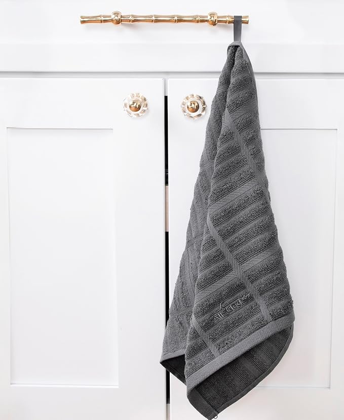 All-Clad Solid Kitchen Towels: Highly Absorbent, Super Soft Long Lasting - 100% Cotton, 17"x30" Tea Towels for Cleaning & Drying Dishes, Pans, Glassware, or Countertops, (2-Pack), Pewter