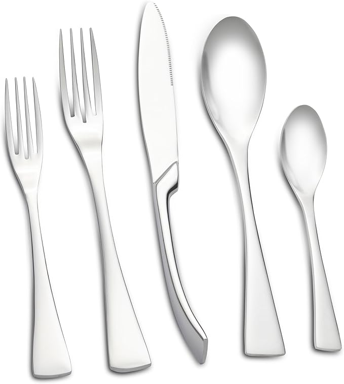 40-Piece Silverware Set for 8, Stainless Steel Flatware Set Food-Grade Silverware Cutlery Set, Include Knife/Fork/Spoon, Mirror Polished, Dishwasher Safe