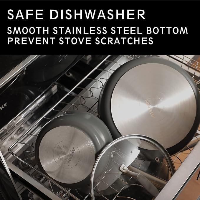 MSMK 2.5 Quart Sauce Pan with lid, Stay-Cool Handle, Burnt also Nonstick, Scratch-resistant, Induction Cooking Pot