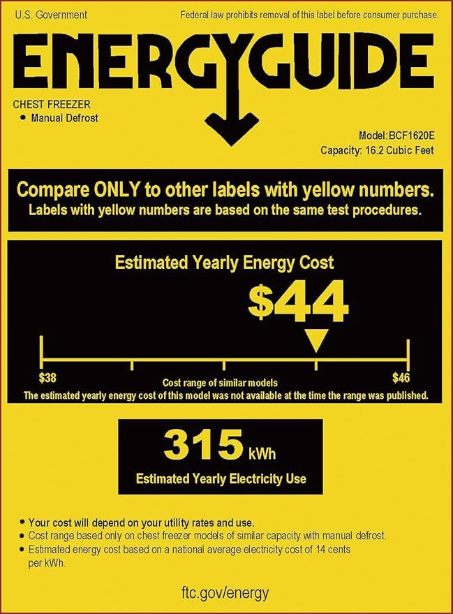 BLACK+DECKER 16.2 Cu. Ft. Chest Freezer, Deep Freezer with Top Opening, Freezer Chest with 2 Removable Storage Baskets, Mechanical Temperature Control, Manual Defrost, R600a Refrigerant,BCF1620E,White