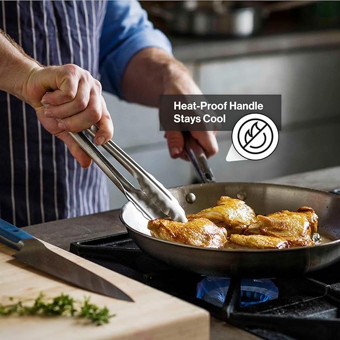 Misen 5-Ply Stainless Steel Cookware Set - Versatile, Dishwasher Safe - 9-Piece Set - 10" Skillet, 12" Skillet + Lid, 3 QT Saute Pan + Lid, 3 QT Saucier + Lid, 8 QT Stockpot + Lid