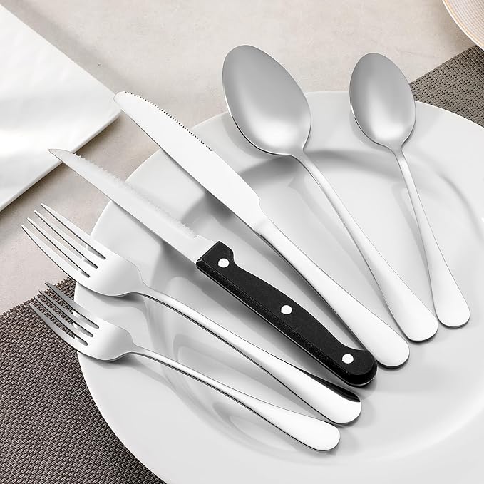 8 Piece Dinner Forks Set, Food-Grade Stainless Steel Forks Silverware, Cutlery Fork, Salad Fork, Metal Forks for Home, Kitchen or Restaurant, Mirror Polished, Dishwasher Safe - 7.3 Inch