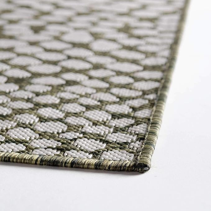 Unique Loom Outdoor Collection Area Rug - Cape Town (2' 2" x 3' 1" Rectangle, Green/ Ivory)