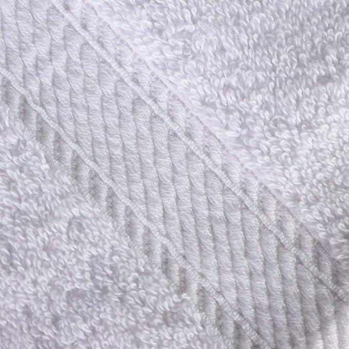 Superior Egyptian Cotton Pile 8 Piece Towel Set, Includes 2 Bath, 2 Hand, 4 Face Towels/Washcloths, Ultra Soft Luxury Towels, Thick Plush Essentials, Guest Bath, Spa, Hotel Bathroom, White