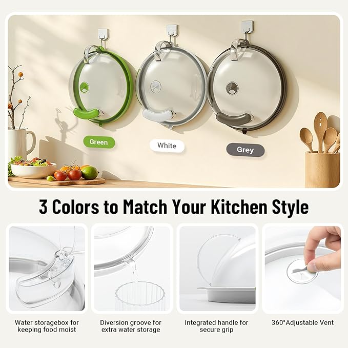 Microwave Splatter Cover with Water Steamer, Upgraded Microwave Cover for Food with Handle, Clear Plate Covers, Splatter Guard, Kitchen Essentials Gadgets, House Warming Gifts New Home, 12 Inch