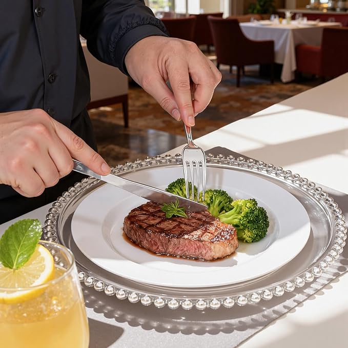 WDF 160 Pieces Silver Plastic Silverware - Silver Disposable Silverware - Plastic Silverware Heavy Duty - 80 Forks 40 Knives 40 Spoons - Disposable Cutlery Perfect for Christmas Wedding/Party