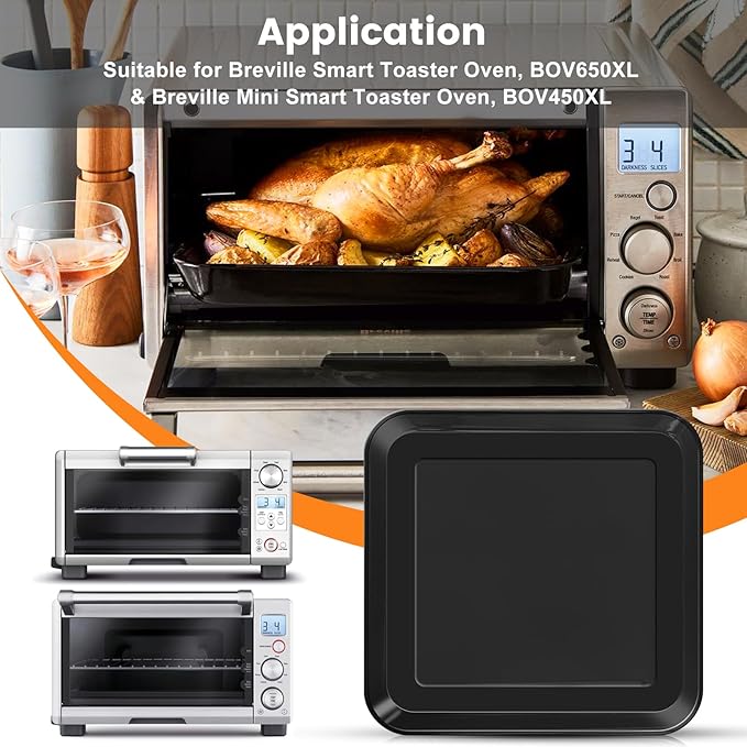 10" × 10" Baking Pan for Breville Compact Smart Oven，Food Grade Non-stick Toaster Replacement Parts Accessories Compatible with Breville Mini Smart Toaster Oven, Dishwasher Safe