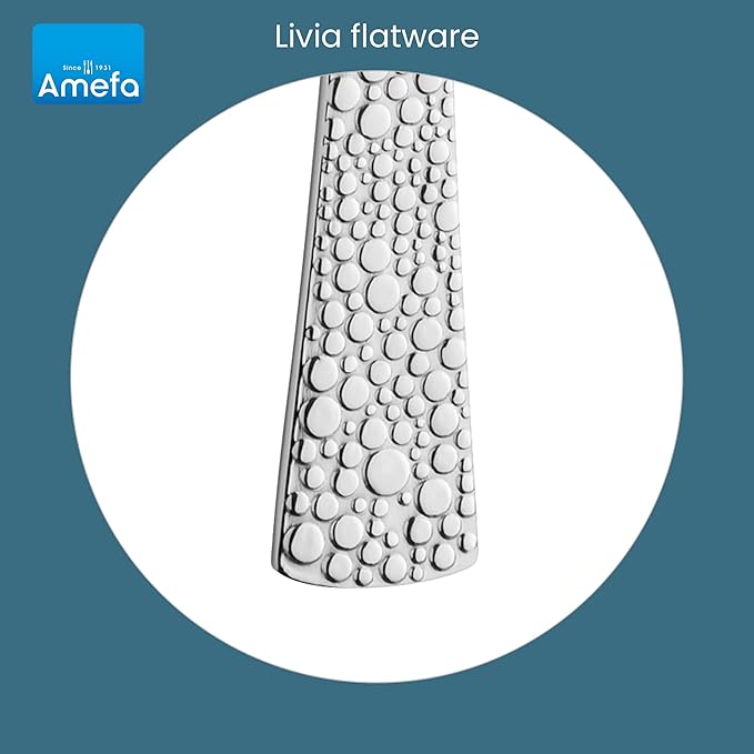 Amefa Livia Ronda 20-Piece Flatware, Set for 4 – Stainless Steel Silverware, High-Gloss Mirror Finish, Rust-Resistant Cutlery, Forks, Knives, Spoons, Salad Forks & Teaspoons for Modern Tableware