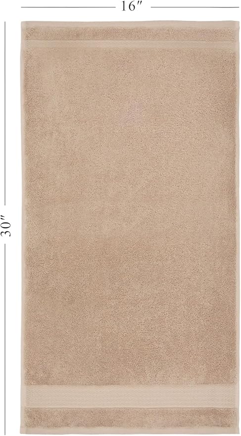 Ozdilek 6-Piece Bath Towel Set, 2 Bath, 2 Hand, 2 Wash, 100% Cotton Turkish Towels, 2 Bath Towels (30x60/550 GSM), 2 Hand Towels (16x30/575 GSM), 2 Washcloths (13x13/600 GSM) (Seahorse Beige)