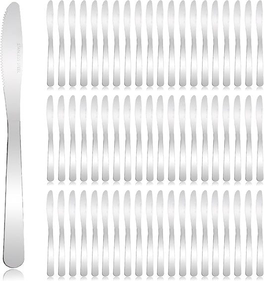 160 Pcs Stainless Steel Dinner Knives 8.3 Inches Butter Knife, long-lasting Silverware Spreader Knives for Steak, Table, Kitchen, Home, and Restaurant (Silver)