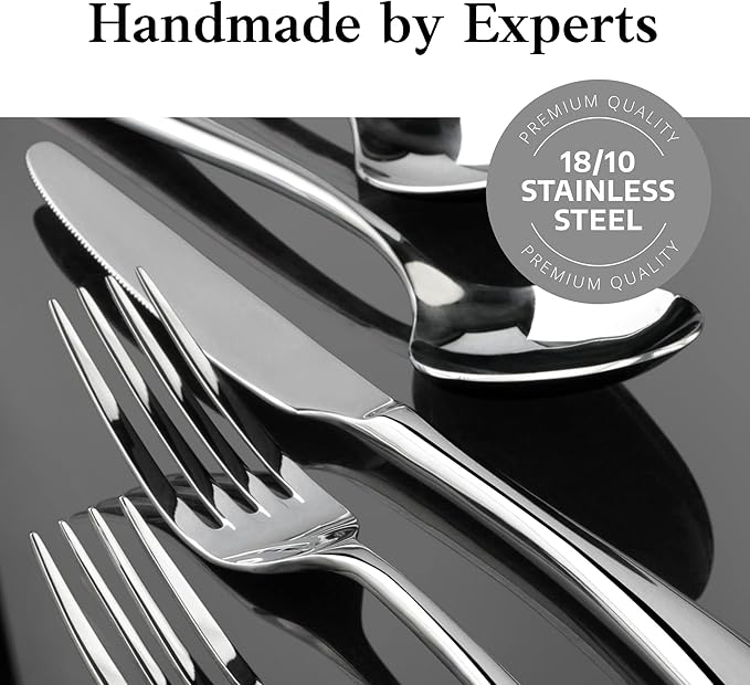 Artaste Rain II Forged 18/10 Stainless Steel (Stainless Steel (Set of 12), Dinner Knife (9.5-Inch))