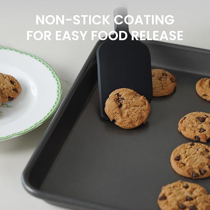 LISI 3-Piece Nonstick Baking Sheet Set – 16"x12", 15"x10", 13"x9" Carbon Steel Cookie Sheet Pan Set, Baking Trays for Oven, Heavy-Duty Bakeware for Home Kitchen