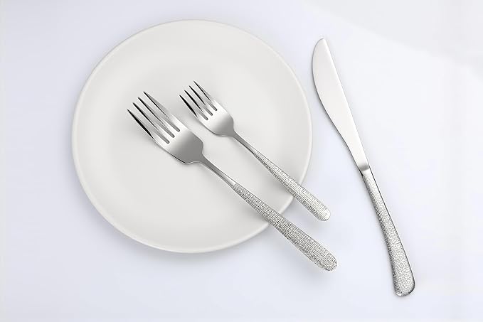 Drill Pattern Tableware Set, 24 Pcs Silverware Set For 4, Food-Grade Stainless Steel Flatware Set, Mirror Polished Cutlery Utensil Set, Include Steak Knife Fork And Spoo, Dishwasher Safe