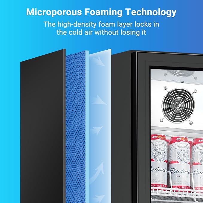 BODEGACOOLER Commercial Beverage Refrigerator with Glass Door,12.5 Cu.Ft Display Merchandiser Drink Refrigerator,Upright Commercial Bar Fridge,Display Drink Cooler,Soft LED Light,Romovable Shelves