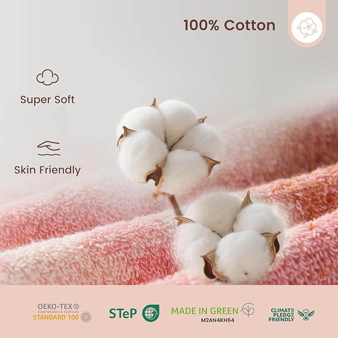 SEMAXE Bathroom Towel Set with Hanging Loop – 8-Piece Yarn Dyed Jacquard Cotton Towels, Oeko-TEX Certified, Soft & Absorbent, Gift-Ready for Bath, Spa, or Guest Use