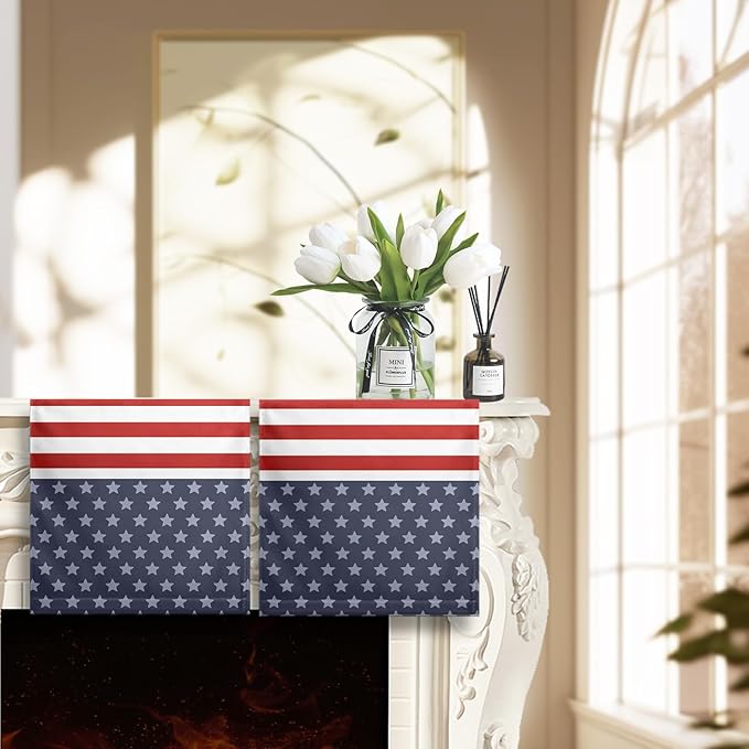 4th of July Patriotic Kitchen Dish Towels American Flag Independence Day Hand Towel Tea Towels Soft Decorative Bathroom Hand Towel for Home Kitchen Decor 14.4 x 28.3 Inch