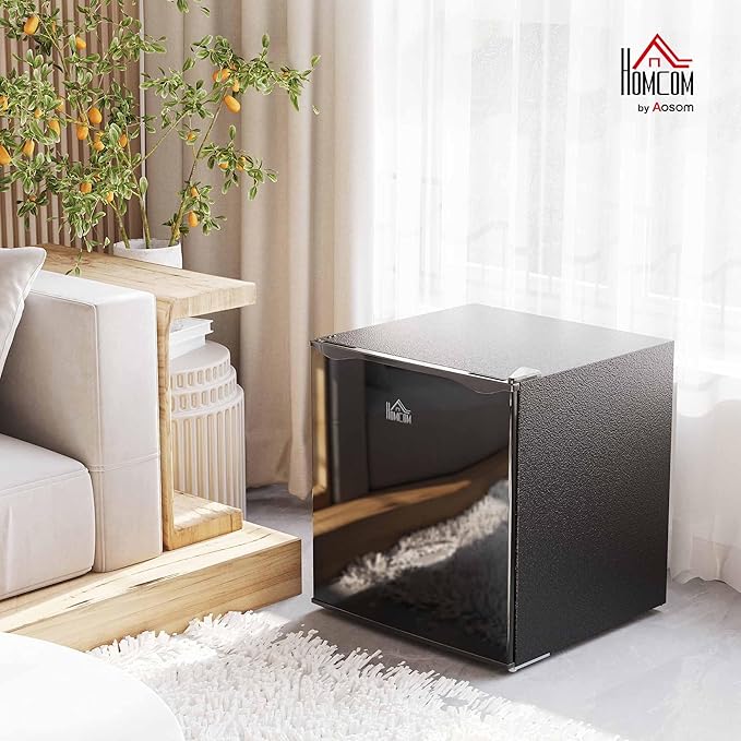 HOMCOM Mini Freezer Countertop, 1.1 Cu.Ft Compact Upright Freezer with Removable Shelves, Reversible Door for Home, Dorm, Apartment and Office, Black