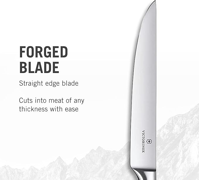 Victorinox 7.7240.4 Grand Maître Steak Knife Set Ideal for Slicing a Wide Variety of Steak Cuts Straight Blade in Rosewood, Set of 4