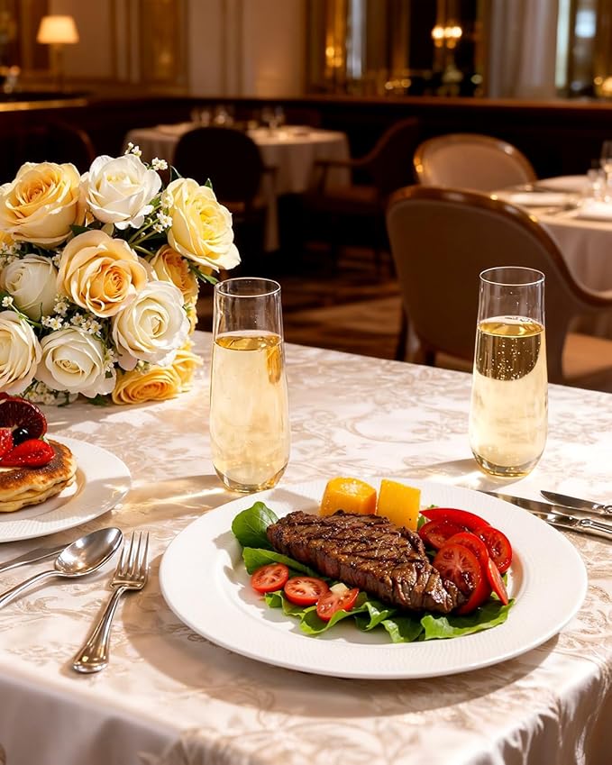 Ciaell 24 Pack Plastic Champagne Flutes - 9 Oz Disposable Champagne Glasses - Stemless Mimosa Glass for Parties & Weddings & Birthdays & Christmas