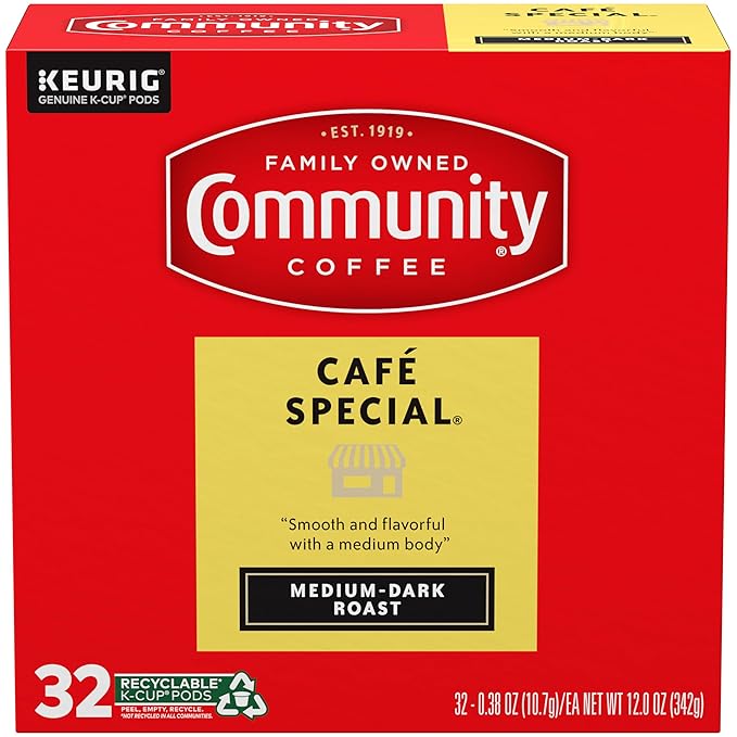 Community Coffee Café Special Medium-Dark Roast Single Serve Keurig K-Cup Pods 32 ct Box