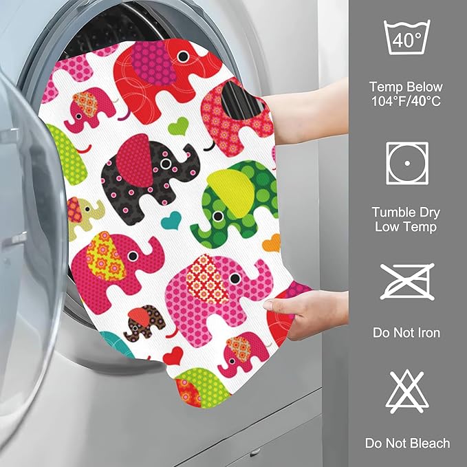 Hand Towels Set of 2 Retro Elephant Towels for Bathroom Soft Absorbent Decorative Hand Bath Towels Dish Towels for Kitchen Sports Gym Yoga Home Decor 14 x 28 in