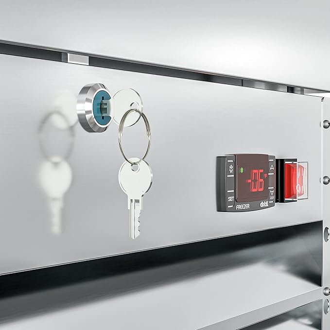 KoolMore Commercial One Door Reach-in Freezer for Restaurant, Cafe, and Cold Food Storage, Stainless Steel Finish, Large 12 Cu. Ft. Capacity, Heavy Duty Kitchen Use (RIF-1D-SS12C)