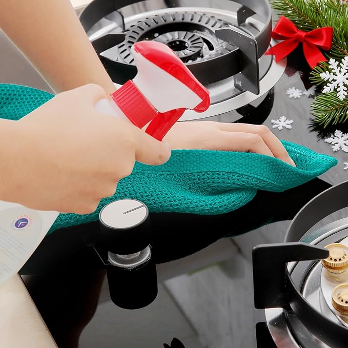 Homaxy 100% Cotton Waffle Weave Kitchen Dish Towels, Ultra Soft Absorbent Quick Drying Cleaning Towel, 13 x 28 Inches, 8-Pack, Teal