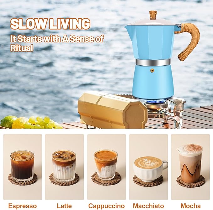 12 Cup Aluminum Espresso Stovetop Moka Pot Express Coffee Maker Percolator Italian Classic Mocha Coffee Machine for Italian and Cuban Cafe Brewing for Home & Camping 600ml 20oz